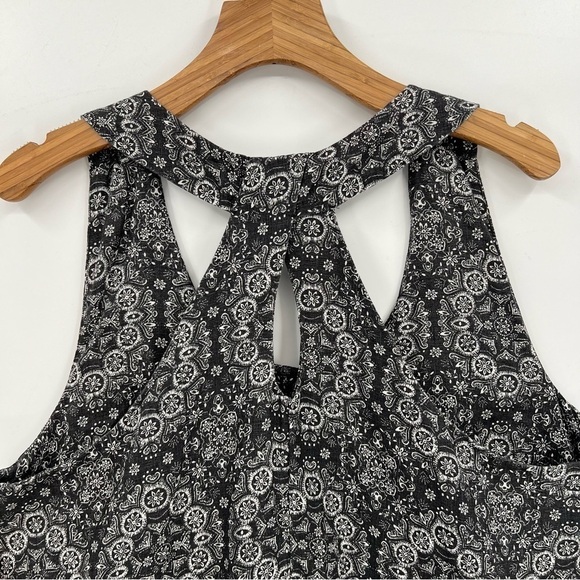 FAT FACE Lola Linear Batik 100% Linen Print Midi Dress Black UK 18 US 14 NEW - Picture 9 of 13